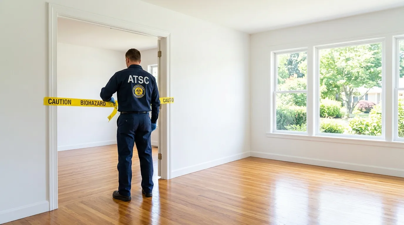 Certified biohazard cleanup crew performing Trauma Scene Cleanup in Rome